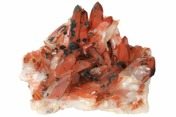 Natural, Red Quartz Crystal Cluster - Morocco #134078